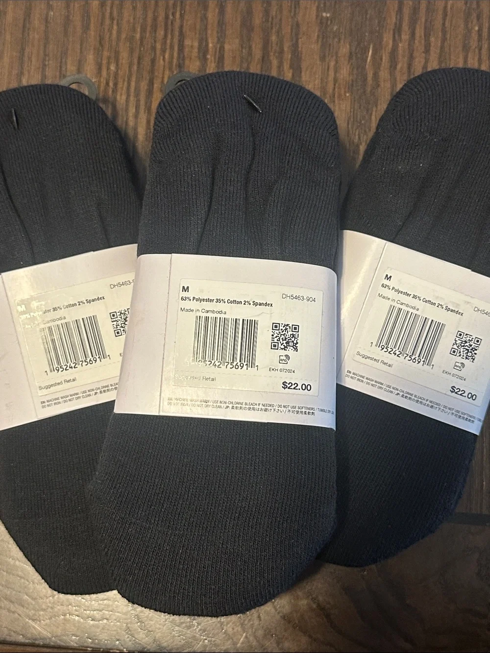 NWT Nike Black Everyday Plus No-Show Socks - 3 Pack